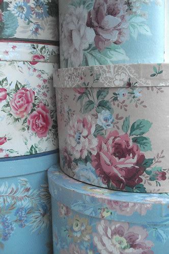 vintage wallpaper hat box